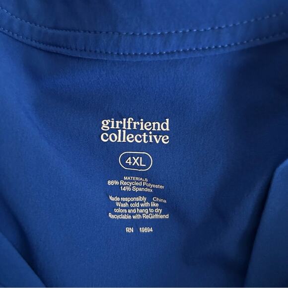 Girlfriend Collective Blue Varsity Stretch Woven Sleeveless Romper Plus Size 4XL - Picture 3 of 7